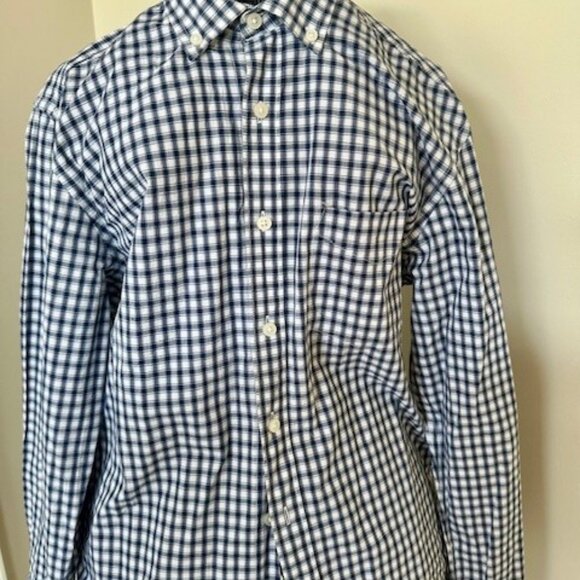 NWOT CLUB ROOM MEN BUTTON DOWN DRESS SHIRT NAVY WHITE CHECK SIZE SMALL $60 - Picture 6 of 11